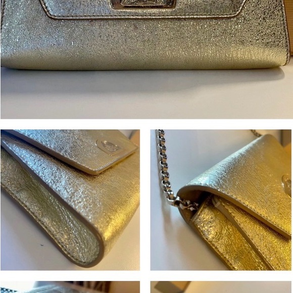 Christian Louboutin Vero Dodat Nappa Pepite Gold Clutch / Handbag - Picture 6 of 13